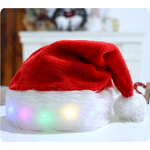 Velvet Santa Claus Hat Factory - OEM LED Lights for Adults Children 3D Embroidered Christmas