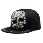 Harajuku Baseball Cap Factory - OEM Custom Black Vintage Cross Skull Rivet Unisex