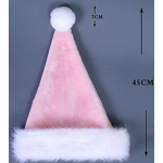 Christmas Costume Hat Factory - OEM Custom Logo Red White Velvet Plush Trim Santa's Headwear