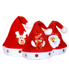 Velvet Christmas Party Hat Factory - OEM 2024 Unisex Custom Logo Embroidery DIY Santa Claus Hat