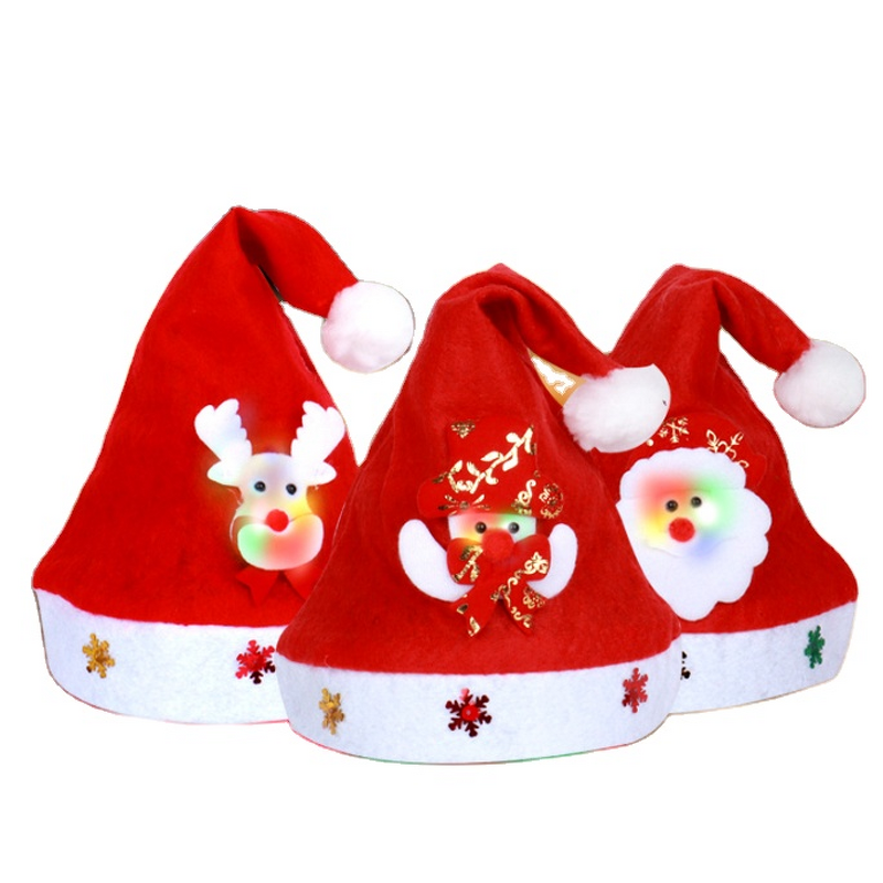 Velvet Christmas Party Hat Factory - OEM 2024 Unisex Custom Logo Embroidery DIY Santa Claus Hat