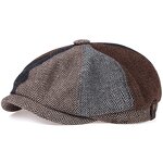 Octagonal Hat Factory - OEM Wholesale Multi-Colorblock Houndstooth Ivy Cap