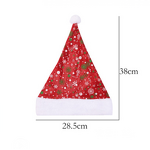 Classic Plush Red Santa Claus Hat Factory - OEM with 3D Embroidered Snowflake Winter Decoration