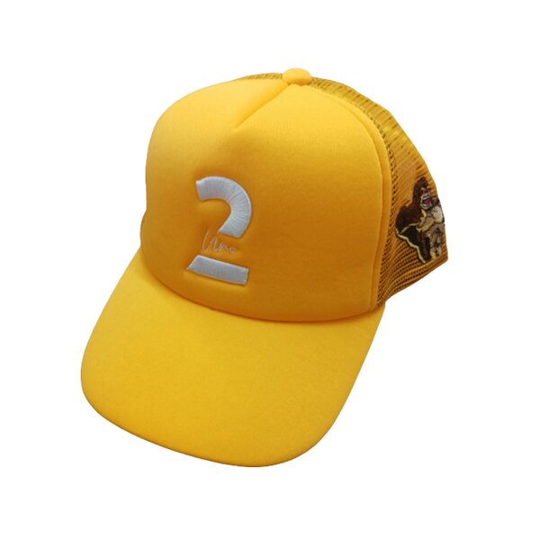 Promotional Tracker Hat Factory - OEM Wholesale Custom Yellow Foam Polyester 3D Embroidery