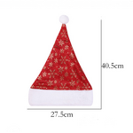 Classic Plush Red Santa Claus Hat Factory - OEM with 3D Embroidered Snowflake Winter Decoration