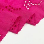 Lace Fabric Manufacturer - Custom Rose Red Laser Cut Voile Cotton Fabric