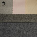 Polyester Fabric Manufacturer - Navy Grey Two-Tone Slub Linen Look Fabric