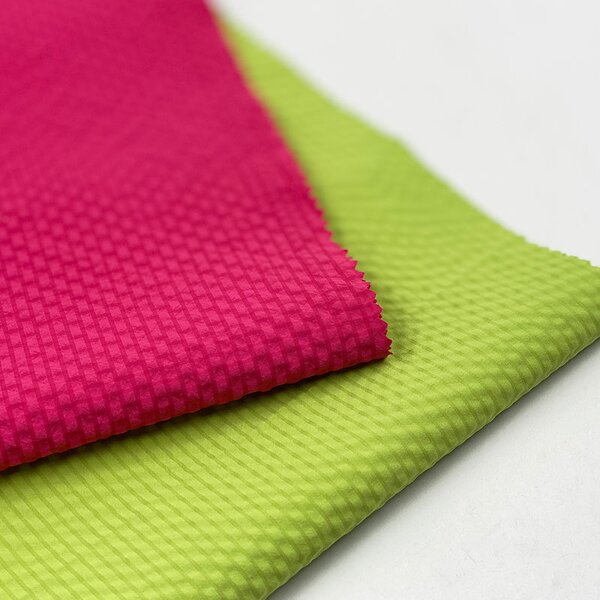 Seersucker Fabric Manufacturer - Viva Magenta Crinkle 100% Polyester Fabric
