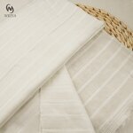 Leno Fabric Manufacturer - Custom 100% Cotton Lurex Striped Leno Fabric