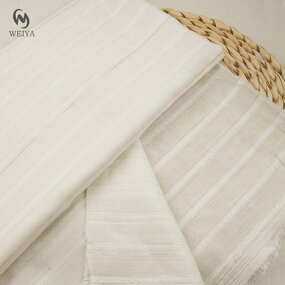 Leno Fabric Manufacturer - Custom 100% Cotton Lurex Striped Leno Fabric