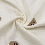 Muslin Fabric Manufacturer - Raw White Flower Animal Cotton Double Gauze Fabric