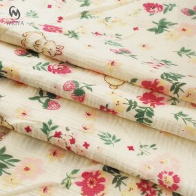 Muslin Fabric Manufacturer - China Woven Double Gauze Floral Print Fabric