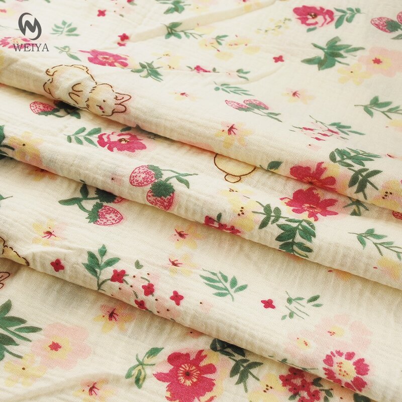 Muslin Fabric Manufacturer - China Woven Double Gauze Floral Print Fabric