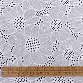 Lace Fabric Manufacturer - Sunflower Dry White Cotton Voile Lace Fabric