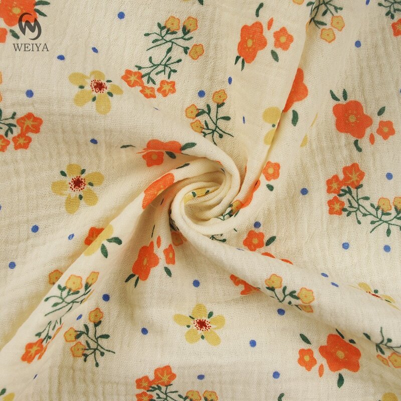 Printed Fabric Manufacturer - Wholesale Baby Cloth Floral Cotton Muslin Fabric