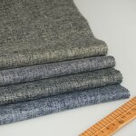 Polyester Fabric Manufacturer - Navy Grey Two-Tone Slub Linen Look Fabric