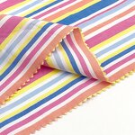 Lurex Fabric Manufacturer - Pretty Rainbow Stripe 95/5 Cotton Lurex Fabric