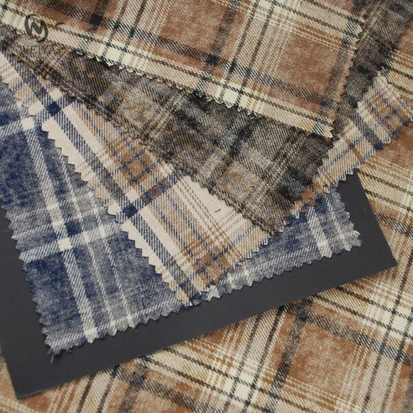 Flannel Fabric Manufacturer - Vintage Pigment Print Cotton Plaid Flannel