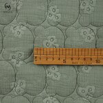 Muslin Fabric Manufacturer - Two Layer Cute Bear Floral Embroidery Fabric