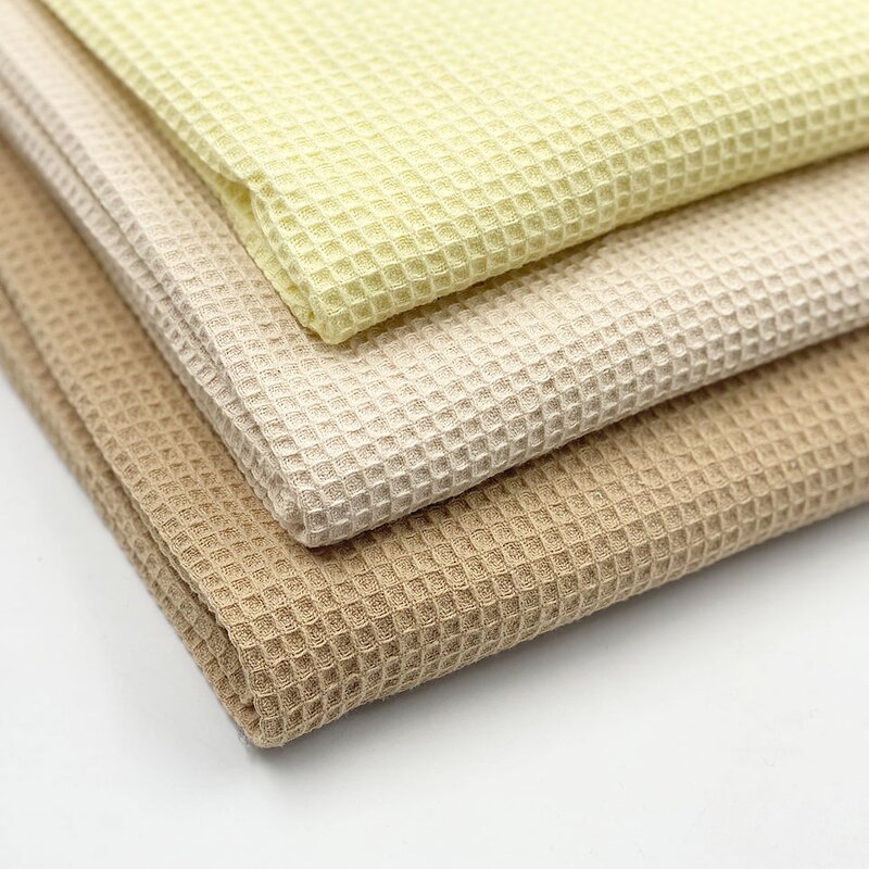 Waffle Fabric Manufacturer - 240gsm 100% Organic Cotton Blanket Woven Fabric