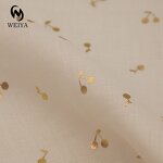 Linen Fabric Manufacturer - 1414 Woven Gold Foil Print 100% Linen