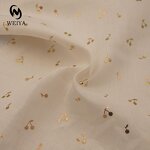 Linen Fabric Manufacturer - 1414 Woven Gold Foil Print 100% Linen