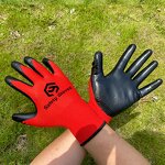 Work Gloves Manufacturer - Wholesale 13g Black Polyester Nitrile Gloves