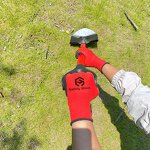 Latex Gloves Manufacturer - Red Polyester Liner Sandy Coated Work Gloves