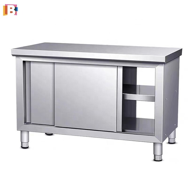 Stainless Steel Work Table Manufacturer - Custom Sliding Door Kitchen Cabinet