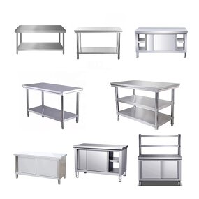Stainless Steel Cabinet Manufacturer - Commercial Double Sliding Door Workbench