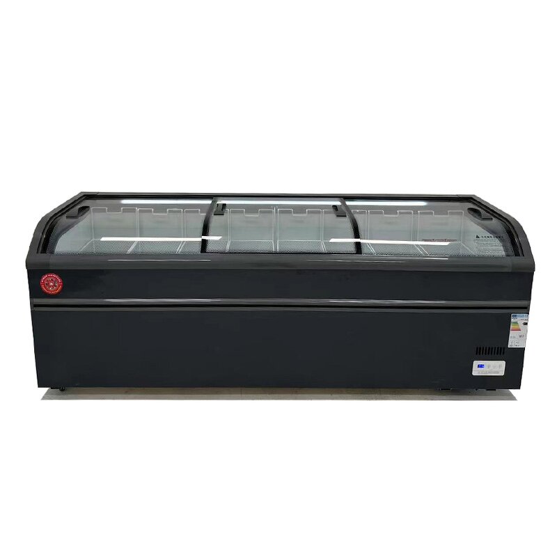 Display Freezer Manufacturer - Single-Temperature Curved Glass Island Freezer