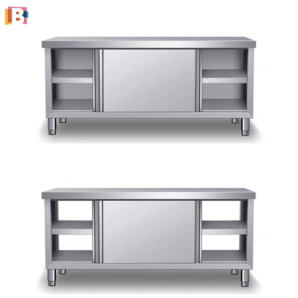 Stainless Steel Workbench Manufacturer - Adjustable Height Sliding Door Table