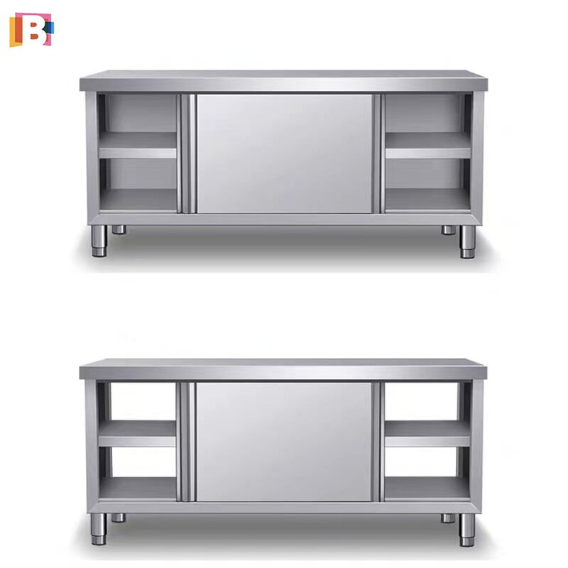 Stainless Steel Workbench Manufacturer - Adjustable Height Sliding Door Table