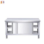 Stainless Steel Work Table Manufacturer - Sliding Door Cabinet with Splashback