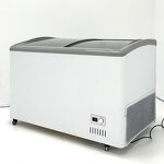 Ice Cream Display Freezer Manufacturer - Glass Top Double Door Commercial