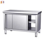 Stainless Steel Cabinet Manufacturer - Commercial Double Sliding Door Workbench