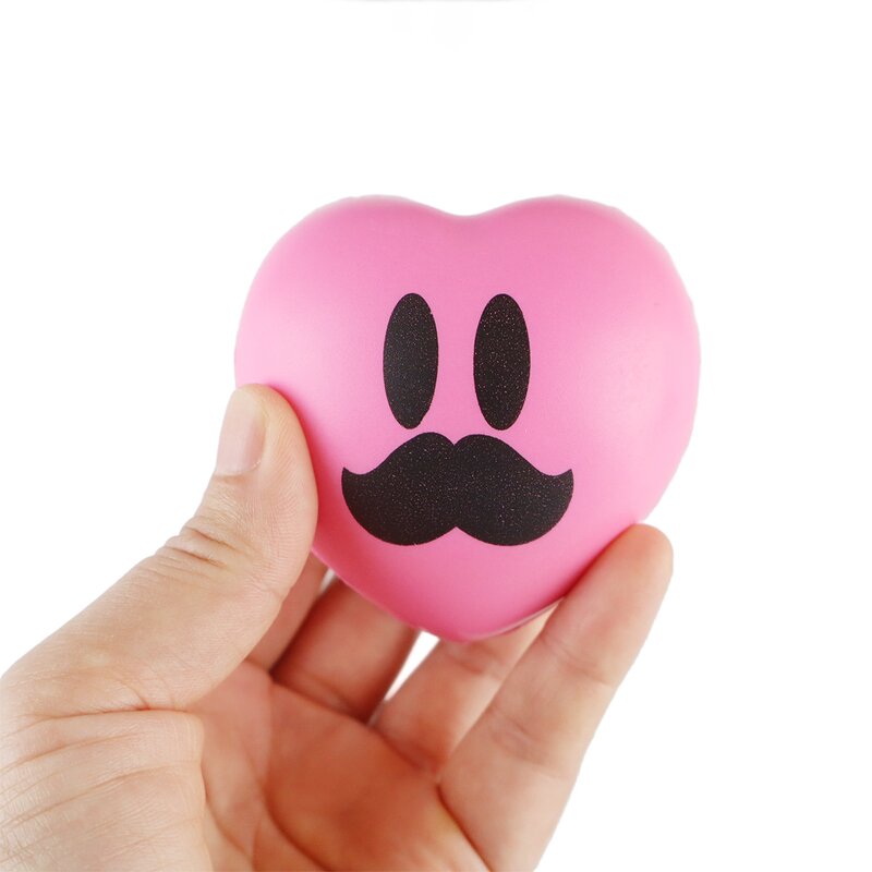 Heart Stress Ball Factory - OEM Promotional Custom Red Heart Shape Soft PU Foam Anti Squishy Toys