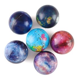 Space Stress Ball Factory - OEM Outer Space Theme Pattern Logo Bouncing Planet Galaxy Pattern Pu Foam