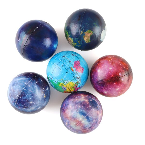 Space Stress Ball Factory - OEM Outer Space Theme Pattern Logo Bouncing Planet Galaxy Pattern Pu Foam