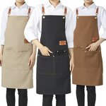 Canvas Apron Factory - OEM Wholesales Waterproof High Quality Printing Logo Customized Unisex Leather Accessories