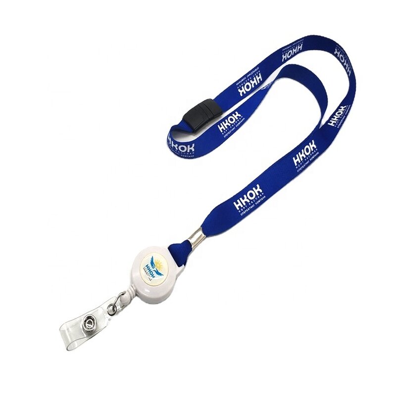 Retractable Lanyard Factory - OEM Hot Sale Blue Reels Key Chains Neck Band for Id Badge Holder