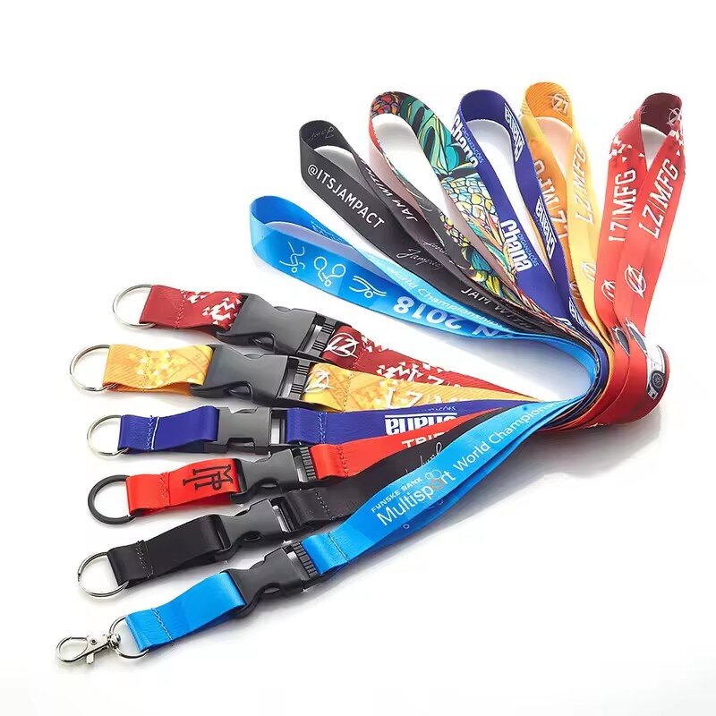 Custom Lanyards Factory - OEM High Quality Polyester Phone Printed Design Sublimation Woven Wrist