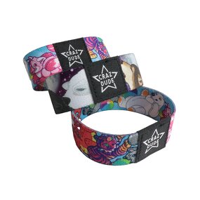 Elastic Fabric Bracelet Factory - OEM Custom Full Color Printing Polyester Event Poly-Elastic Wristbands