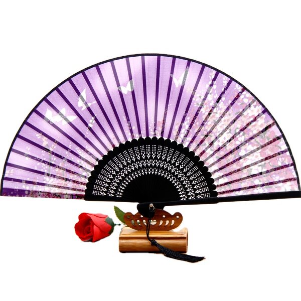 Silk Fan Factory - OEM High Quality Custom Logo 21-23cm Mini Hand-held Chinese Bamboo Rib