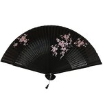 Hand Held Fan Factory - OEM High Quality Mini Chinese Bamboo Rib Customized Logo Silk Fan