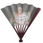 Folding Hand Fan Factory - OEM Custom 33cm 13 Inch Big Size UV Glow Rave Bamboo Decorate