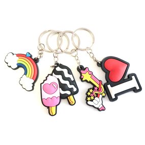 PVC Keychain Factory - OEM Custom Keychain Key Rings Soft 2D 3D Keychain Keyring