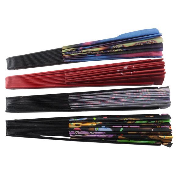 Folding Hand Fan Factory - OEM Custom 33cm 13 Inch Big Size UV Glow Rave Bamboo Decorate
