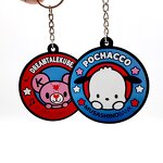 Silicone Keychain Factory - OEM Sanri 3D Anime Cinnamon Dog Plastic Rubber PVC with Ring