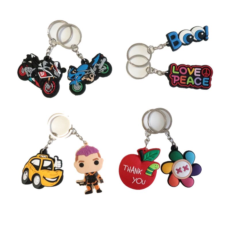 PVC Keychain Factory - OEM Custom in Bulk Cartoon Personalized Bag Charms Promotional Carabiners Pvc